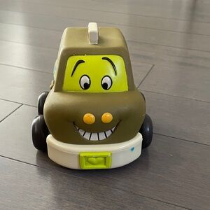 Smiling Toy Car for Kids - Green and Cream